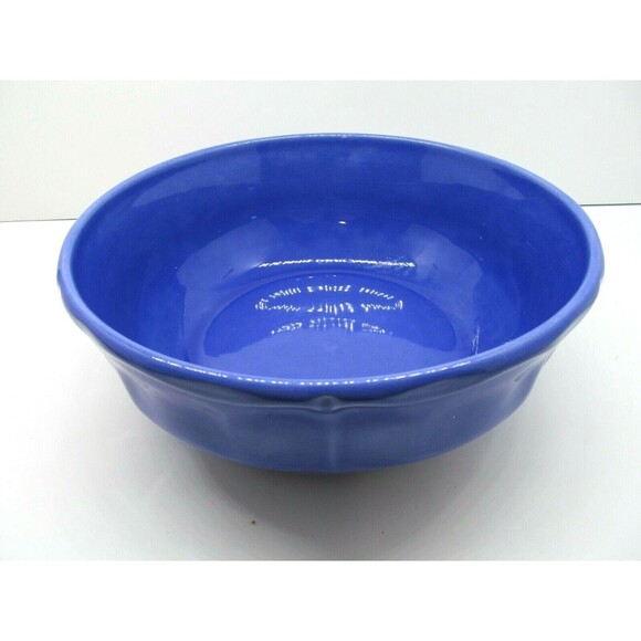 Varages France Luberon 10" Cobalt Blue Embossed Serving Bowl 4" Tall - Picture 3 of 7